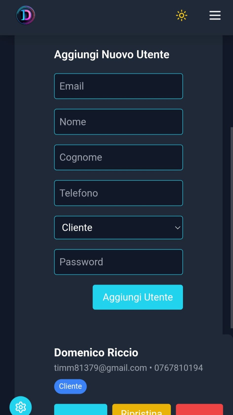 Gestione Utenti sistema web sviluppato in Svizzera da programmatore professionista