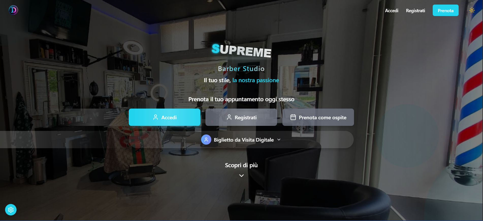 Sistema di Prenotazioni Online per Supreme Barber Studio sviluppato in Ticino